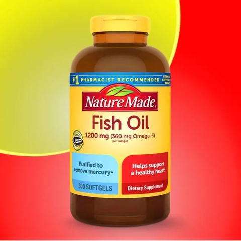 DẦU CÁ NATURE MADE FISH OIL - OMEGA-3 1200MG - CHAI 290 VIÊN