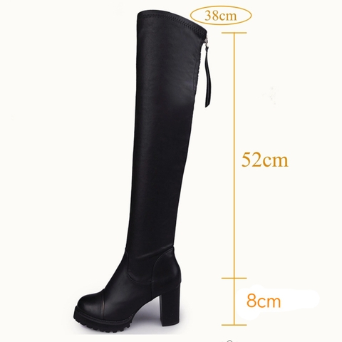 Boot đùi qua gối đế cao 8cm - G1822