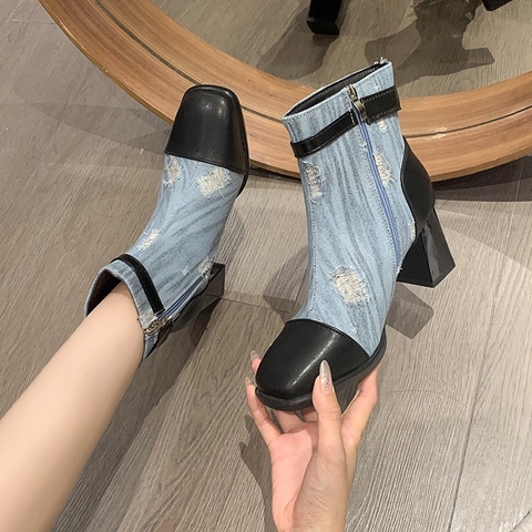 Giày Boot Jeans cá tính đế 7cm - G1970