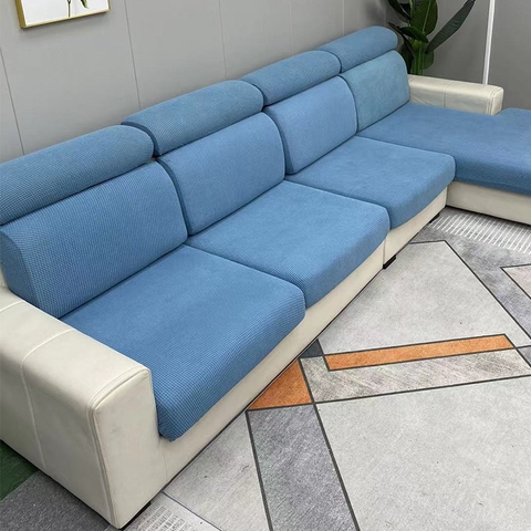 Drap bọc đệm ghế sofa vải nhung co giản gân hạt bắp