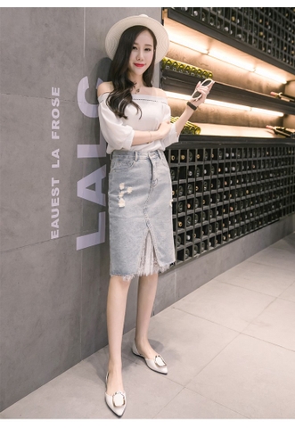 Chân váy jean rách xẻ tà phối ren TB0483 chan-vay-jean-rach-xe-ta-phoi-ren-tb0483-1