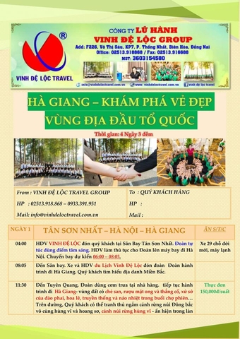 Tour TẾT HÀ GIANG - KHÁM PHÁ VỂ ĐẸP VÙNG ĐỊA ĐẦU TỔ QUỐC 4N3D