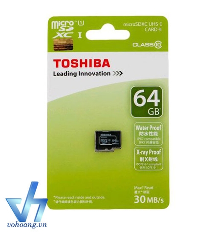 Toshiba 64GBC10 - Thẻ nhớ MicroSDXC UHS-I 30Mb/s class 10 64GB