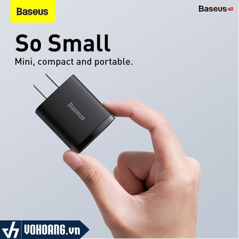 Baseus LVJ006-AC-EK | Cốc Sạc Nhanh Mini Baseus Compact Quick Charger 20W | Hàng Chính Hãng