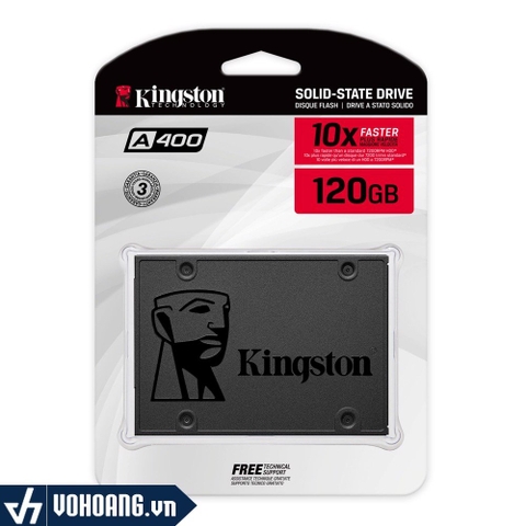 Kingston SA400S37/120GB | Ổ Cứng SSD 120GB 2.5 Inch Dùng Cho Laptop | Hàng Chính Hãng