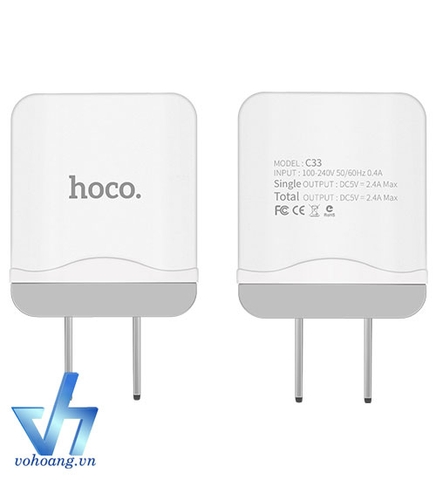 Hoco C33 3.4A - Cóc sạc 2 cổng USB