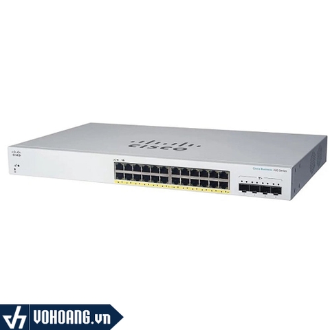 Cisco CBS220-24P-4G-EU | Switch Business 24 Cổng Gigabit PoE 195W - Hỗ Trợ Thêm 4 Cổng SFP