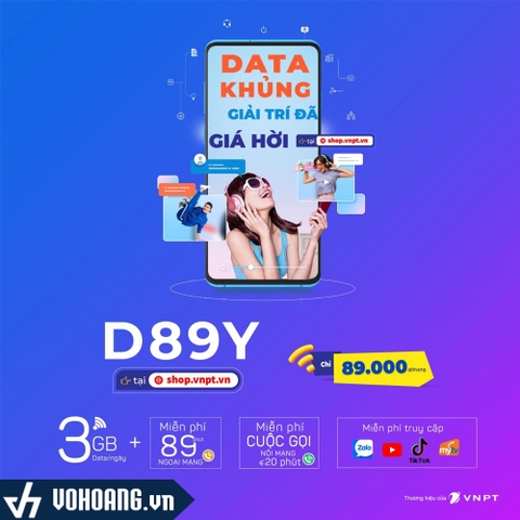 Vinaphone D89Y | Sim 4G/5G Tốc Độ Cao Gói Cước 3GB/Ngày Miễn Phí 3 Tháng Sử Dụng