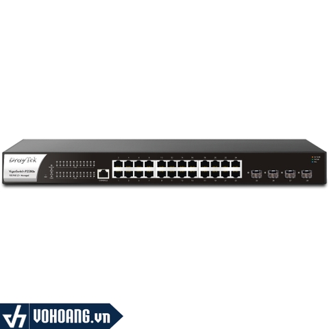 Draytek VigorP2280x | Switch PoE 24 Cổng Gigabit Công Suất 400W - 4 Cổng 10G SFP