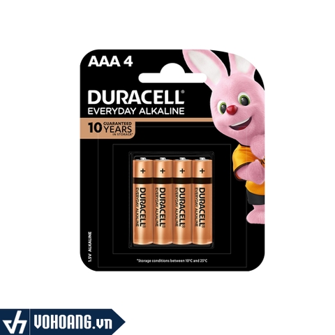 Duracell MN2400-LR03-BP4 | Bộ 4 Pin AAA Everyday Alkaline 1.5V Chất Lượng Cao | Pin Chính Hãng