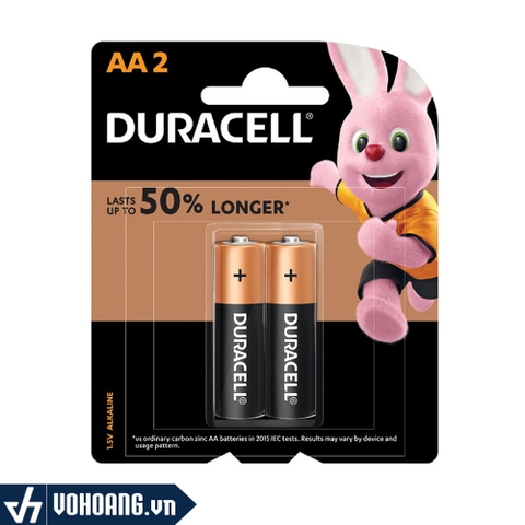 Vỉ 2 Viên Pin Alkaline AA Duracell Coppertop MN1500-LR6 Dung Lượng Cao