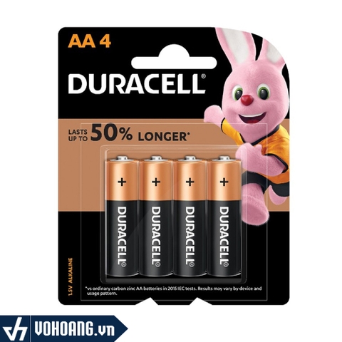 Vỉ 4 Viên Pin Alkaline AA Duracell Coppertop MN1500-LR6 Dung Lượng Cao