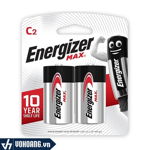 Energizer E93 BP2 | Pin C ( Size Trung ) Alkaline Chất Lượng Cao | Phân Phối Chính Hãng