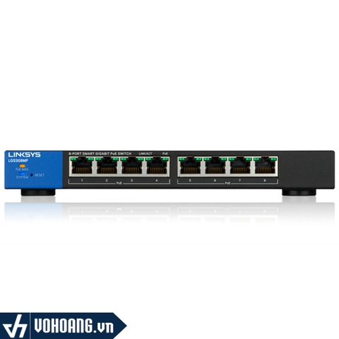 LINKSYS LGS308MP | Switch PoE+Thông Minh 8 Cổng Gigabit - Công Suất 130W