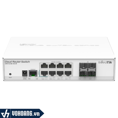 MikroTik CRS112-8G-4S-IN | Switch Chia Mạng Layer 3 Thông Minh 8 Cổng Gigabit - Kèm 4 Cổng SFP - Tích Hợp Chế Độ Router