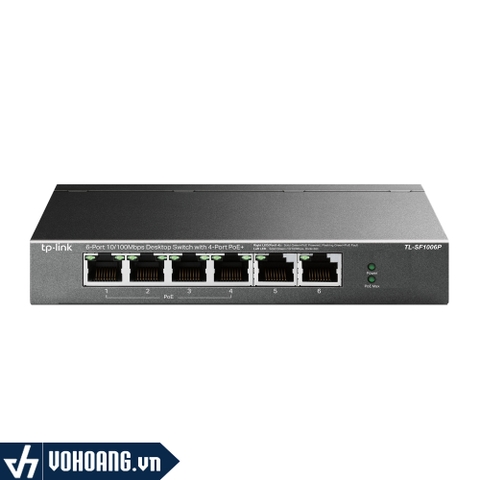 Tp-Link SF1006P | Switch 4 Port PoE, 2 Uplink Giải Pháp Cấp Nguồn Camera Giá Rẻ | Hàng Chính Hãng