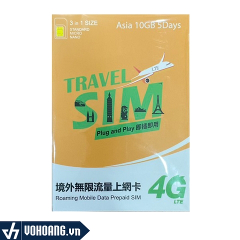 Sim 4G Du Lịch 5 Nước Singapore - Malaysia - Indonesia - Thái Lan - Campuchia Gói 10GB-5Ngày