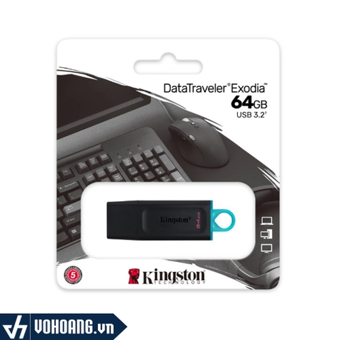 Kingston DTX/64GB | USB Flash DataTraveler Exodia Hiệu Năng Cao 3.2 Gen 1 | Hàng Chính Hãng