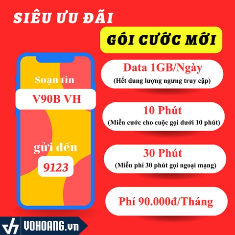 Viettel V90B | Sim Data 4G Gói Cước 1GB/Ngày Nghe Gọi Miễn Phí Nội Ngoại Mạng