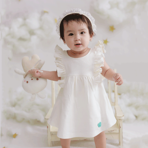 Quần áo trẻ em Bobicraft - Áo đầm tay bèo - Cotton hữu cơ organic an toàn