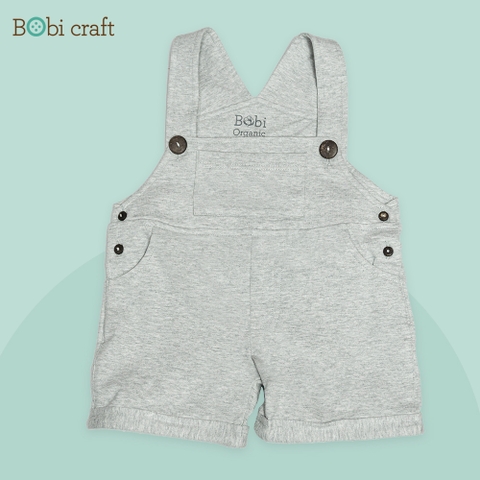 Quần áo trẻ em Bobicraft - Quần yếm bé trai xám - Cotton hữu cơ organic an toàn