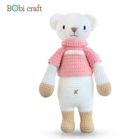 Thú bông len Bobicraft - Gấu Lizzie đứng L - Đồ chơi an toàn Quà tặng bé