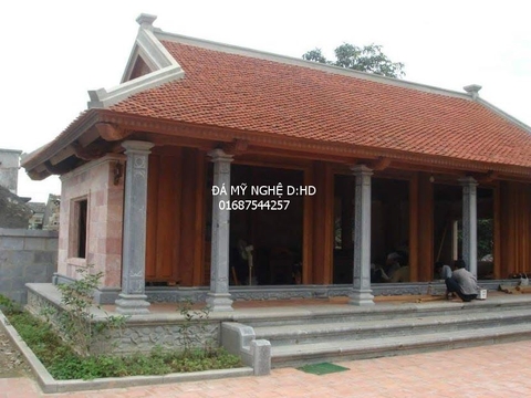 Thi công hạng mục đá nhà thờ họ -02