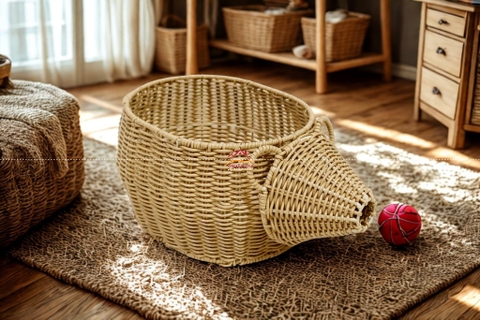 SỌT HÌNH CHUỘT ĐAN DÂY NHỰA THỦ CÔNG, RỔ ĐAN DÂY NHỰA – ĐÁNG YÊU & TIỆN LỢI 🌟