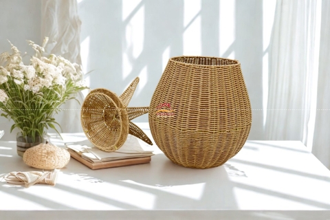 Sọt Đan Dây Nhựa Thủ Công Cao Cấp – Hình quả Thơm Ngộ Nghĩnh, Đa Năng Trong Lưu Trữ