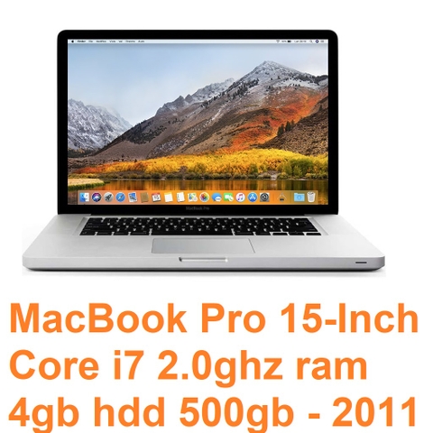 MacBook Pro 15-Inch Core i7 2.0ghz ram 4gb hdd 500gb Early 2011 MC721 MacBookPro8,2 - A1286 - 2353-1