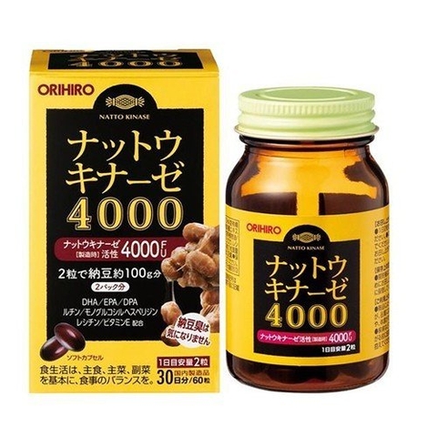 Viên chống đột quỵ Natto Kinase Orihiro 4000FU 60 viên