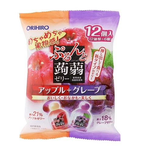 Thạch Orihiro mix vị táo và nho tím (20g x 12 cái)