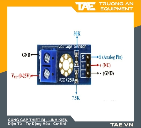 Cảm biến điện áp 0-25V DC