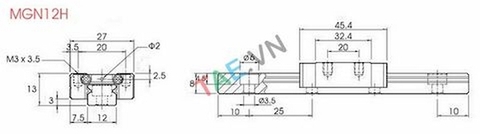 Con Trượt Vuông MGN12H Sliding Block