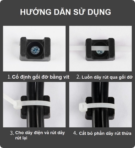 đế nhựa cố định dây rút giá rẻ