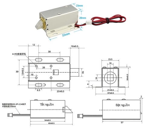 Khóa điện 12V chốt dẹp