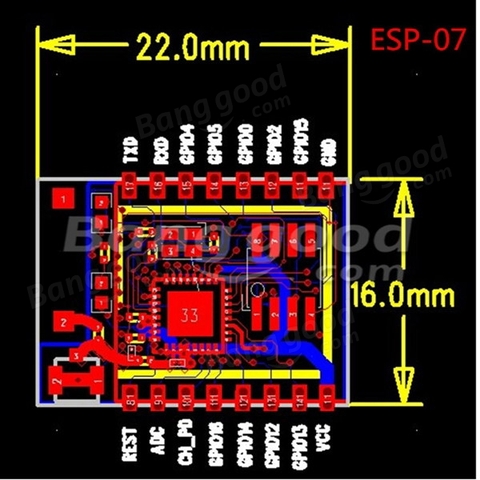 Mạch truyền nhận Wifi ESP8266-07