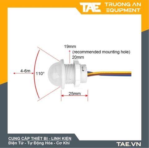 Cảm Biến Chuyển Động Tia Hồng Ngoại PIR 220VAC