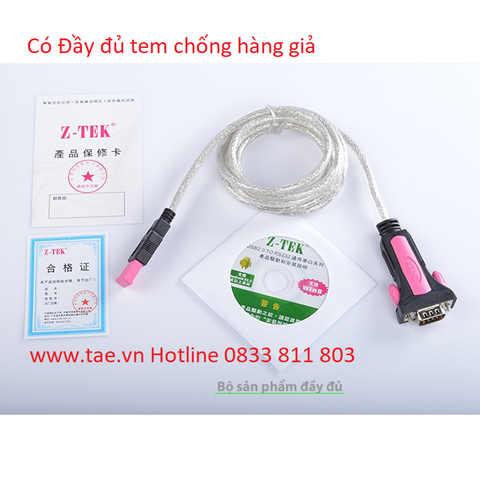 Cáp USB RS232 công nghiệp Chíp FTDI FT232 Z-TEK ZE533C / ZE533A