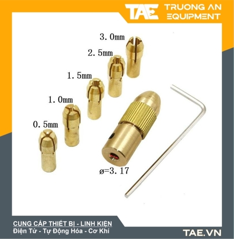 Đầu Kẹp Mũi Khoan Trục 3.17mm 5 Đầu