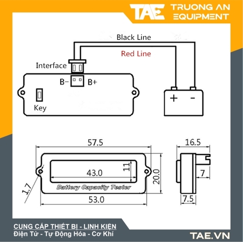 Đồng Hồ Báo Dung Lượng Pin Hiển Thị LCD Nhỏ