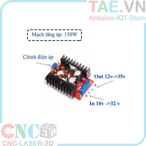 Mạch Tăng Áp 150W 10V-32V Lên 12V-35V (DC-DC boost 150W)