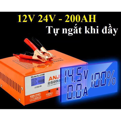 Sạc Bình Ắc Quy 12V 24V 200Ah ANJING Tự Ngắt