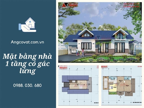 Giải mã phương án thiết kế mặt bằng nhà 1 tầng có gác lửng tốt nhất hiện nay