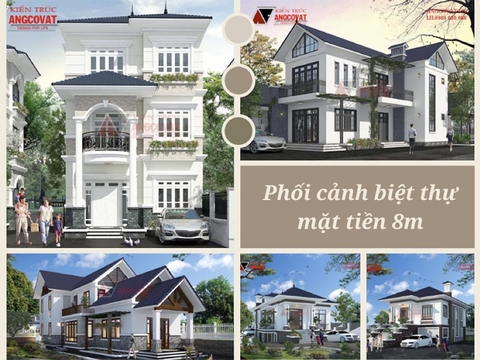 Phối cảnh biệt thự mặt tiền 8m tuyệt vời nhất hiện nay