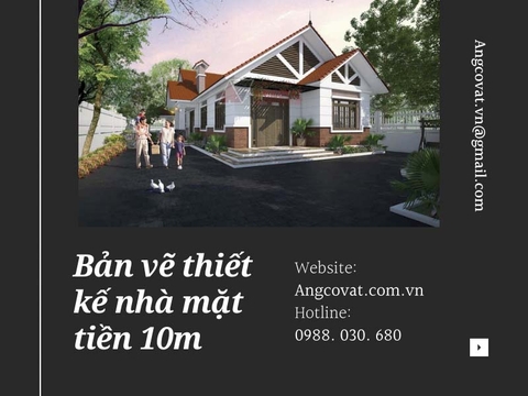 Chia sẻ miễn phí trọn bộ 7 bản vẽ thiết kế nhà mặt tiền 10m đáng xây nhất