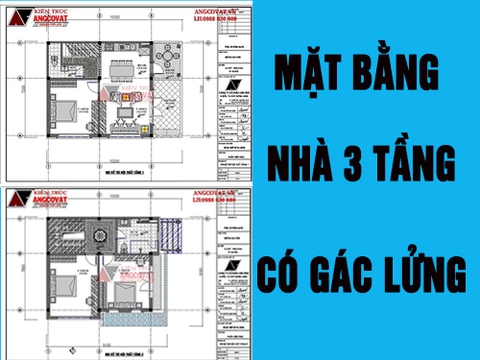 Gợi ý thiết kế mặt bằng nhà 3 tầng có gác lửng đẹp và hiện đại