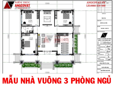 Tuyển chọn những mẫu nhà vuông 3 phòng ngủ đẹp nhất dành cho khách hàng dịp cuối năm 2017