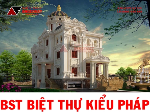 Những mẫu thiết kế nhà biệt thự kiểu Pháp 1 2 3 tầng đẹp TIN122067