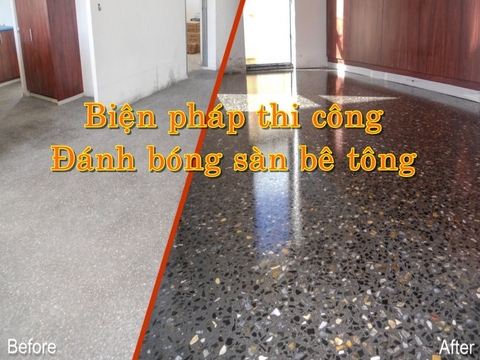 Tìm hiểu biện pháp thi công sàn bê tông mài - đánh bóng sàn bê tông